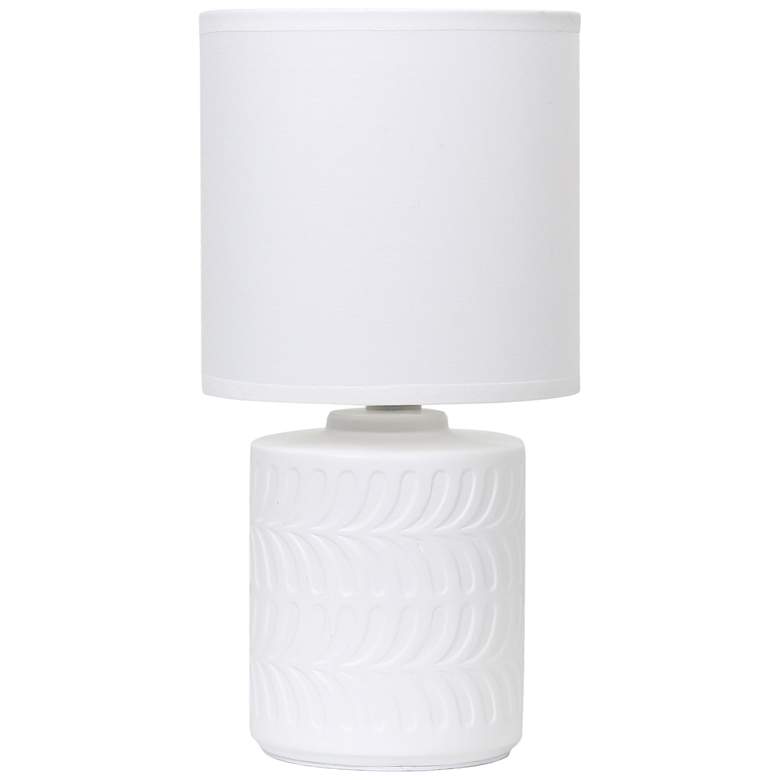 Image 2 Simple Designs 10" Chic Glow Mini Floral Tb Lp, Mono Drum Shade, Off Wht