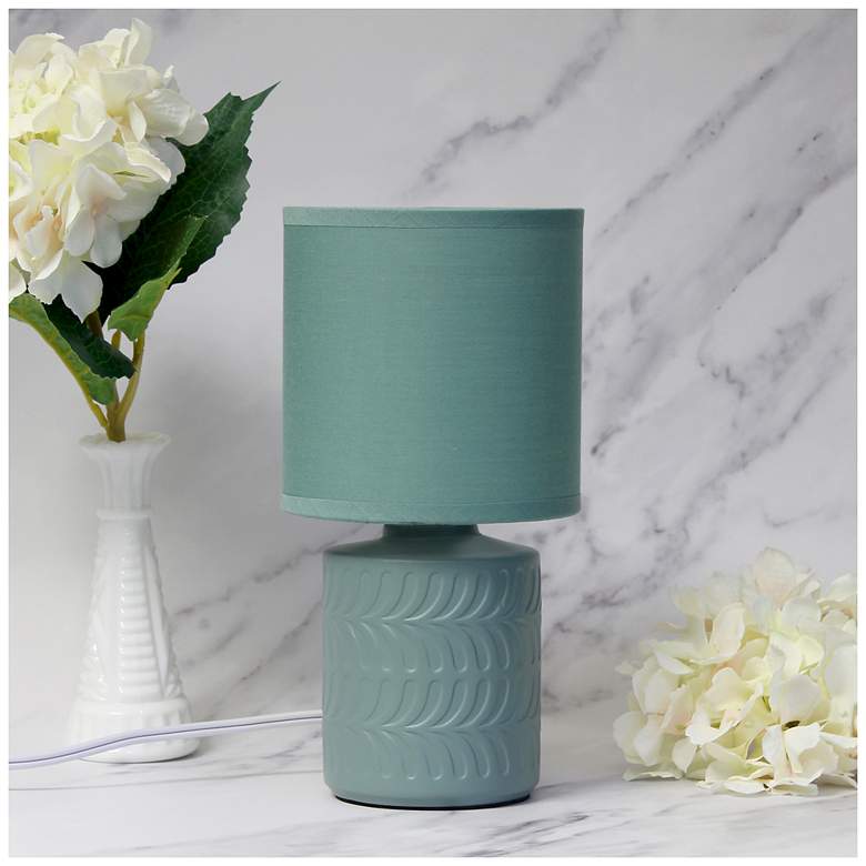 Image 1 Simple Designs 10" Chic Glow Mini Floral Tb Lp, Mono Drum Shd, SFM Green