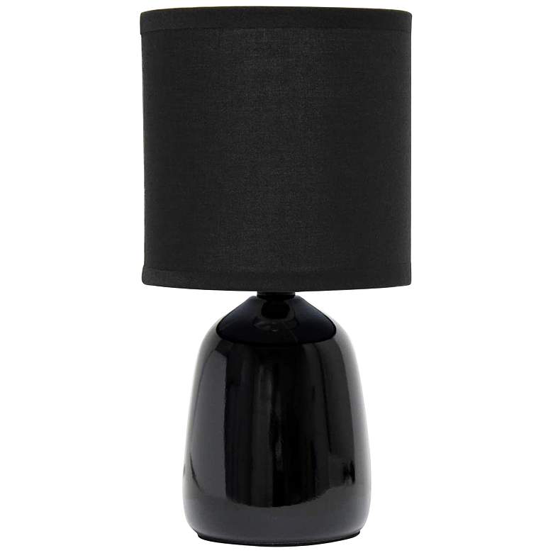 Image 1 Simple Designs 10" High Black Ceramic Accent Table Lamp