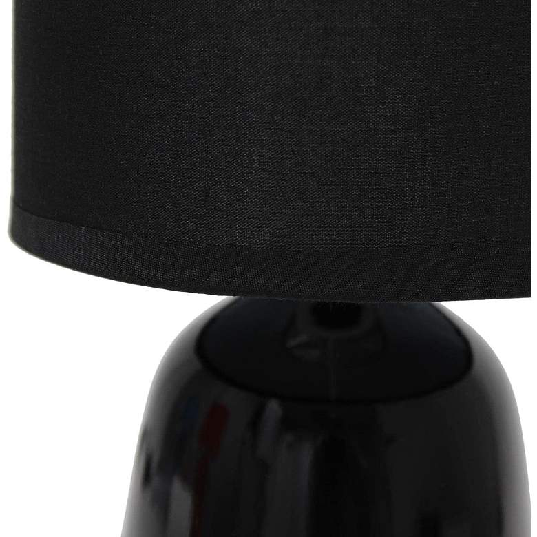 Image 4 Simple Designs 10 inch High Black Ceramic Accent Table Lamp more views