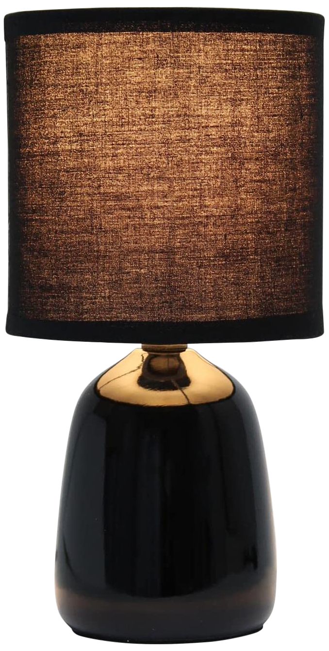 Simple Designs 10" High Black Ceramic Accent Table Lamp