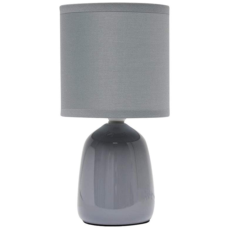 Image 2 Simple Designs 10 inch High Gray Ceramic Accent Table Lamp