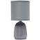 Simple Designs 10" High Gray Ceramic Accent Table Lamp