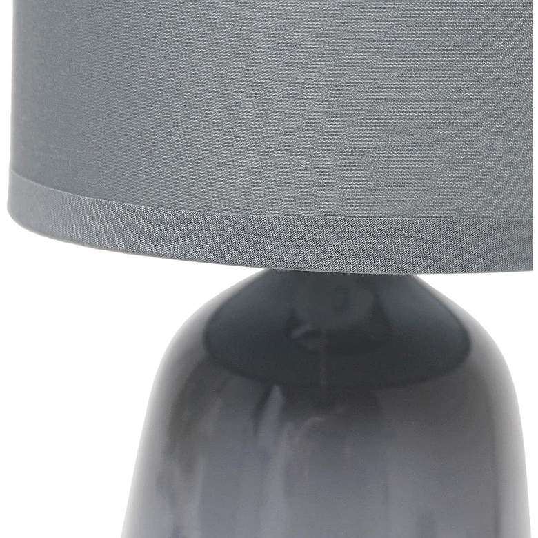Image 5 Simple Designs 10" High Gray Ceramic Accent Table Lamp more views