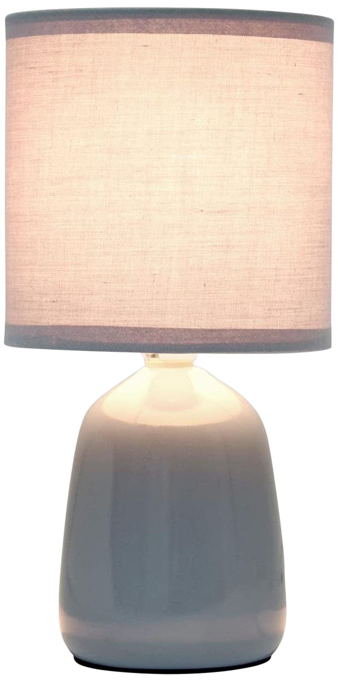 Simple Designs 10" High Gray Ceramic Accent Table Lamp