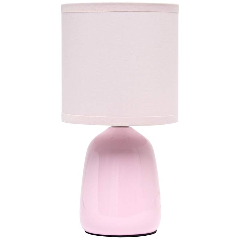 Image 2 Simple Designs 10" High Light Pink Ceramic Accent Table Lamp