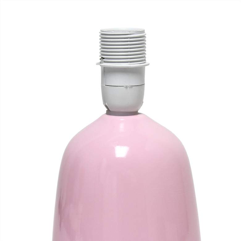Image 4 Simple Designs 10" High Light Pink Ceramic Accent Table Lamp more views