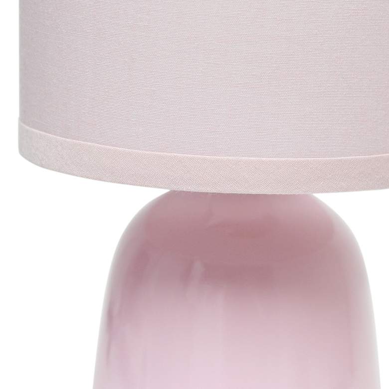 Image 5 Simple Designs 10 inch High Light Pink Ceramic Accent Table Lamp more views