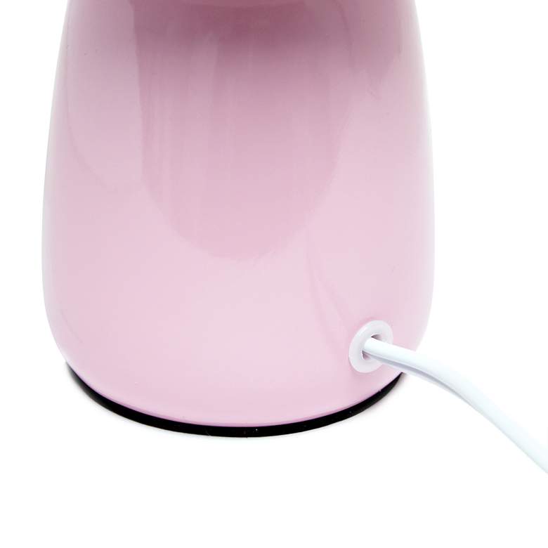 Image 6 Simple Designs 10 inch High Light Pink Ceramic Accent Table Lamp more views