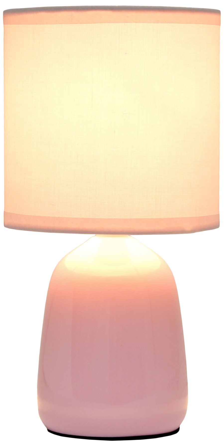 Simple Designs 10" High Light Pink Ceramic Accent Table Lamp