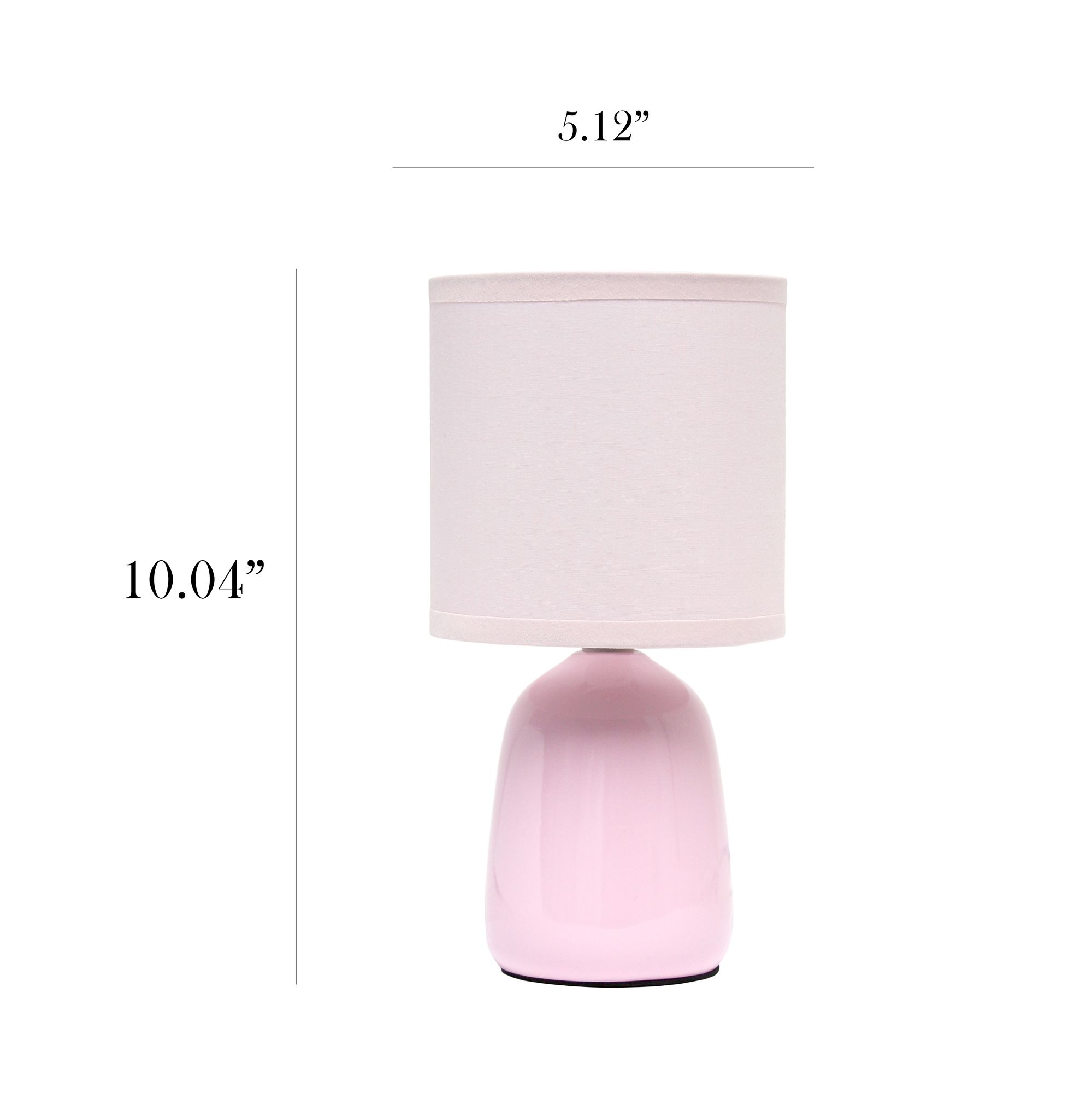 Simple Designs 10" High Light Pink Ceramic Accent Table Lamp