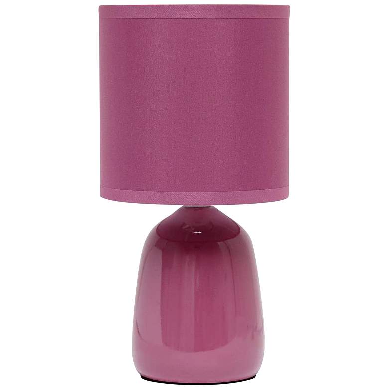 Image 2 Simple Designs 10" High Mauve Ceramic Accent Table Lamp