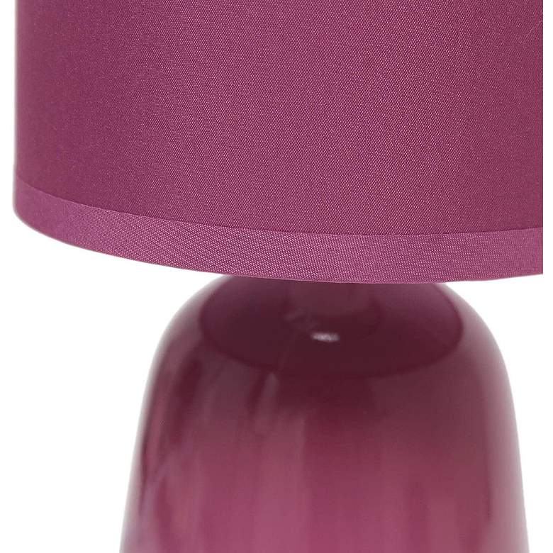 Image 5 Simple Designs 10 inch High Mauve Ceramic Accent Table Lamp more views