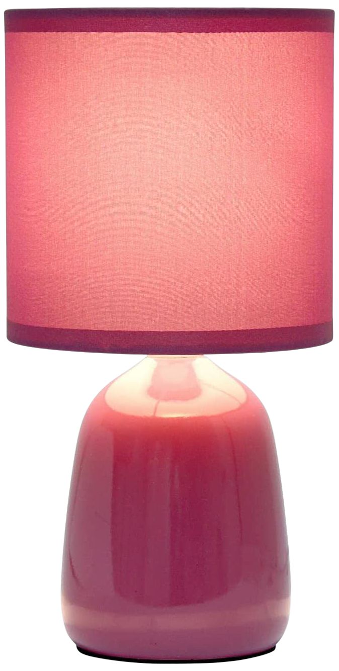 Simple Designs 10" High Mauve Ceramic Accent Table Lamp