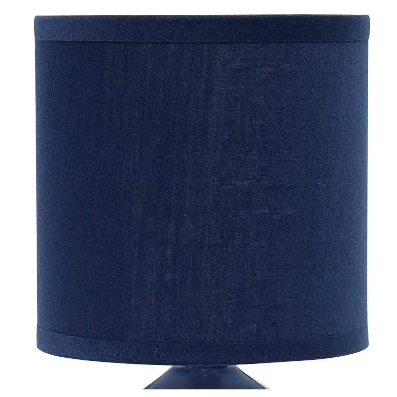Image 2 Simple Designs 10 inch High Navy Blue Ceramic Accent Table Lamp more views