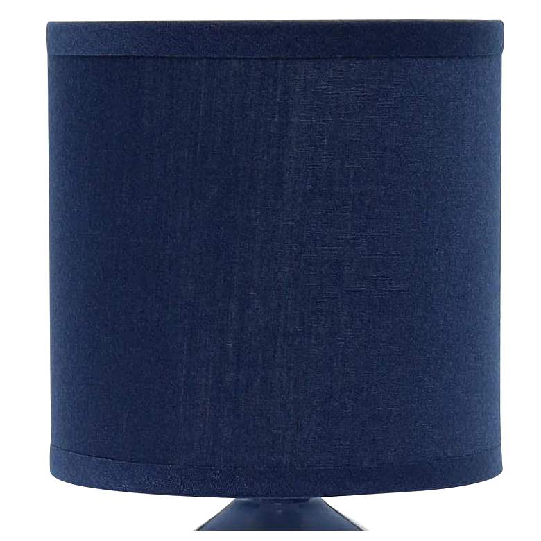 Image 2 Simple Designs 10" High Navy Blue Ceramic Accent Table Lamp more views