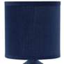 Simple Designs 10" High Navy Blue Ceramic Accent Table Lamp