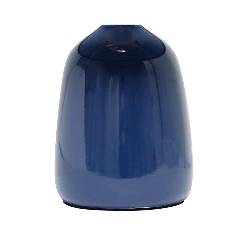 Image 3 Simple Designs 10" High Navy Blue Ceramic Accent Table Lamp more views