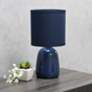 Simple Designs 10" High Navy Blue Ceramic Accent Table Lamp