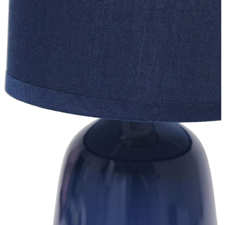 Image 5 Simple Designs 10 inch High Navy Blue Ceramic Accent Table Lamp more views
