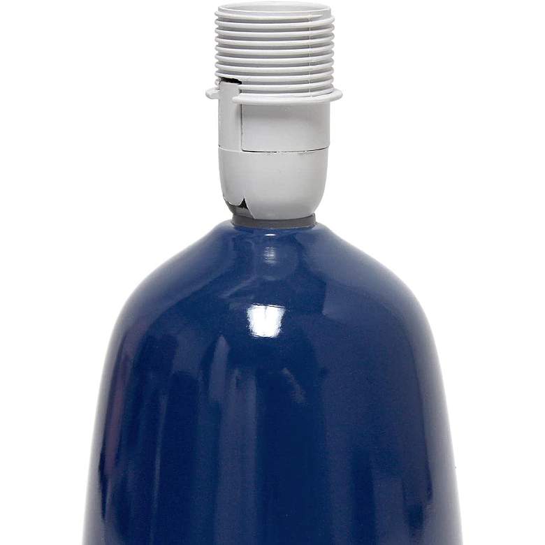 Image 6 Simple Designs 10" High Navy Blue Ceramic Accent Table Lamp more views