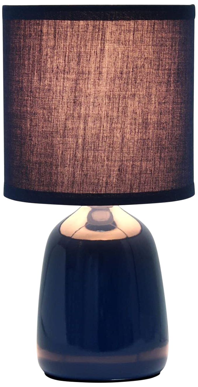 Simple Designs 10" High Navy Blue Ceramic Accent Table Lamp