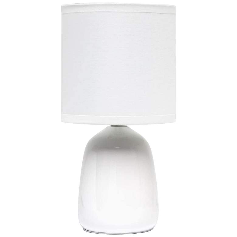 Image 2 Simple Designs 10 inch High Off-White Ceramic Accent Table Lamp