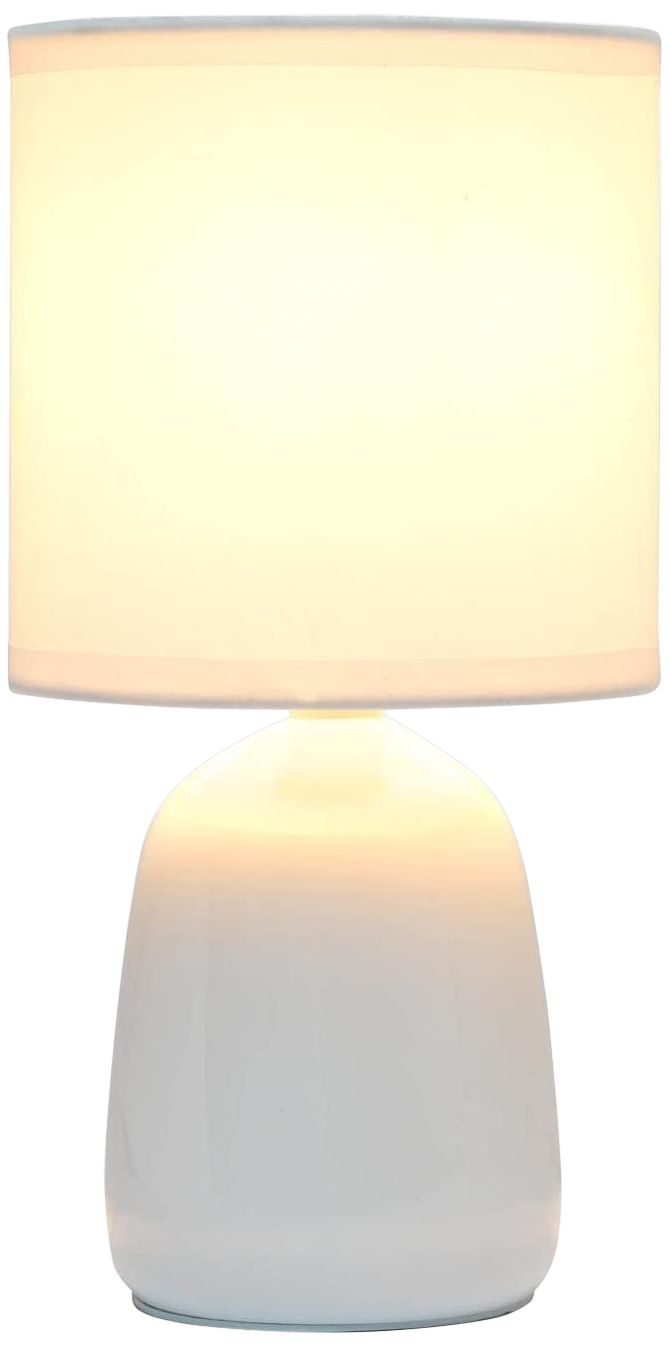 Simple Designs 10" High Off-White Ceramic Accent Table Lamp