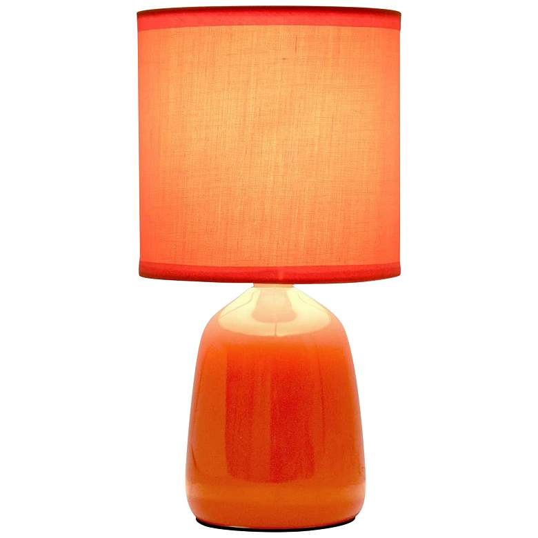 Image 2 Simple Designs 10 inch High Orange Ceramic Accent Table Lamp