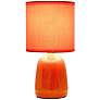 Simple Designs 10" High Orange Ceramic Accent Table Lamp
