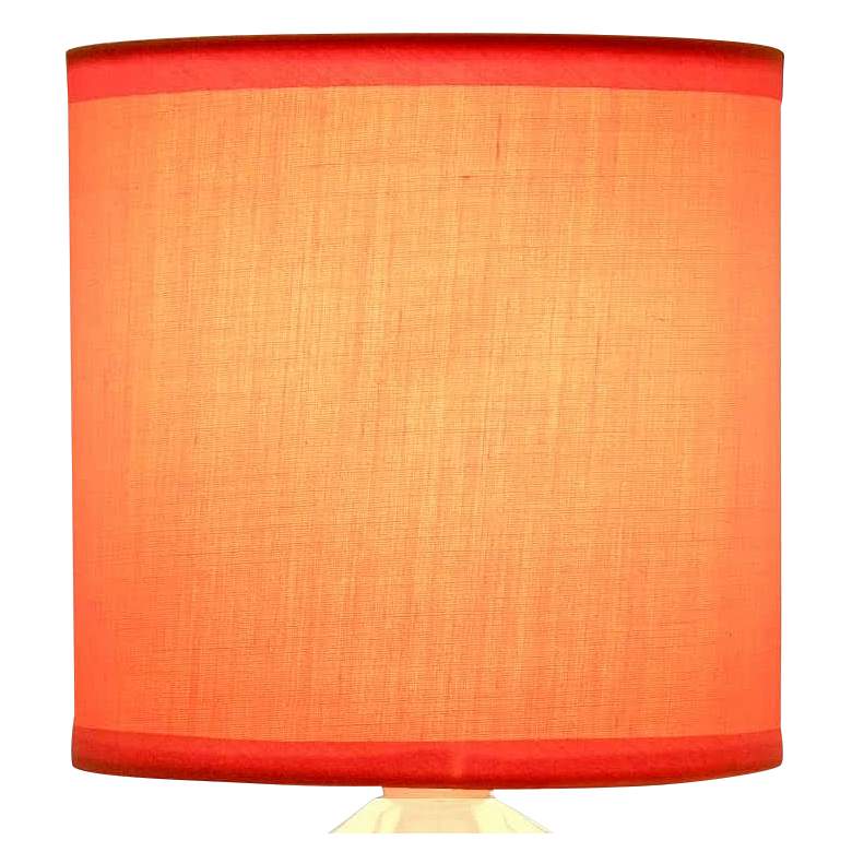 Image 3 Simple Designs 10 inch High Orange Ceramic Accent Table Lamp more views