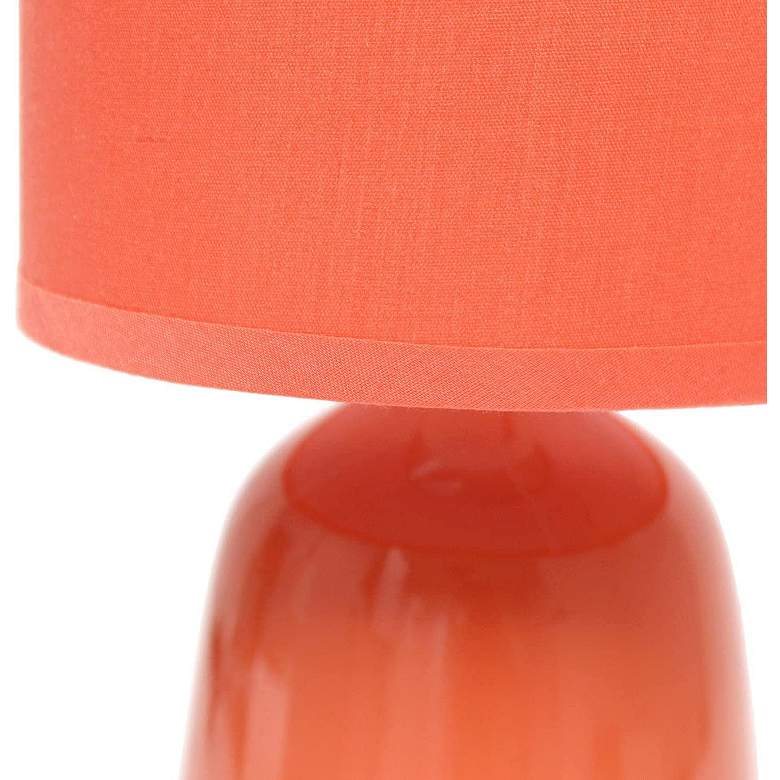 Image 5 Simple Designs 10 inch High Orange Ceramic Accent Table Lamp more views