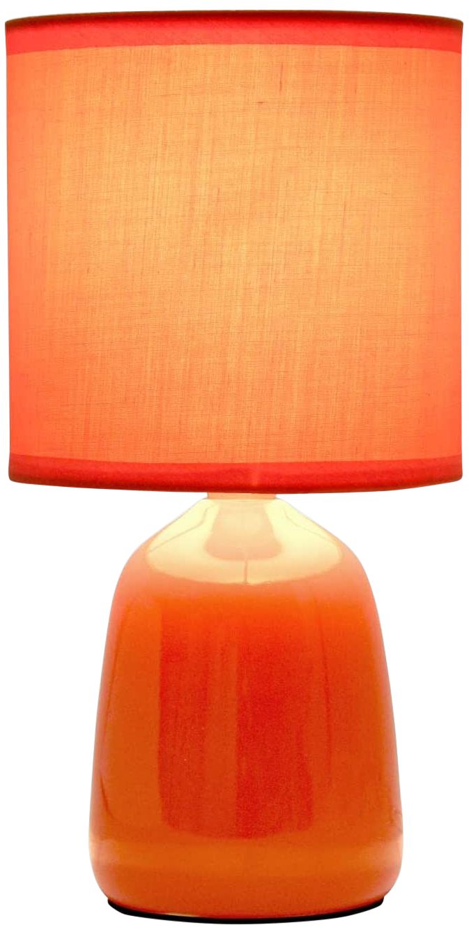 Simple Designs 10" High Orange Ceramic Accent Table Lamp