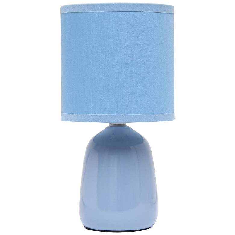 Image 2 Simple Designs 10 inch High Sky Blue Ceramic Accent Table Lamp