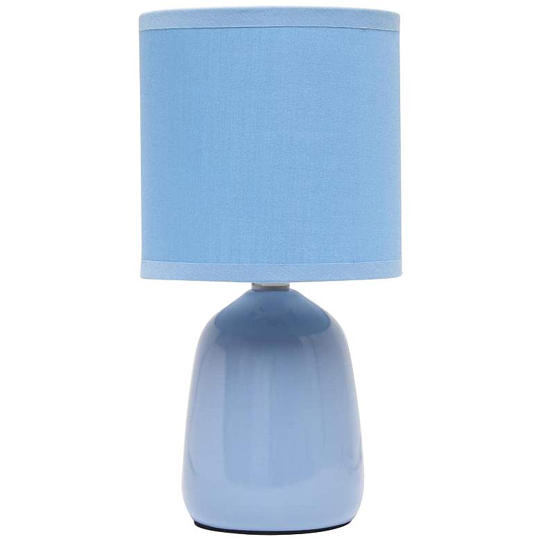 Image 2 Simple Designs 10" High Sky Blue Ceramic Accent Table Lamp