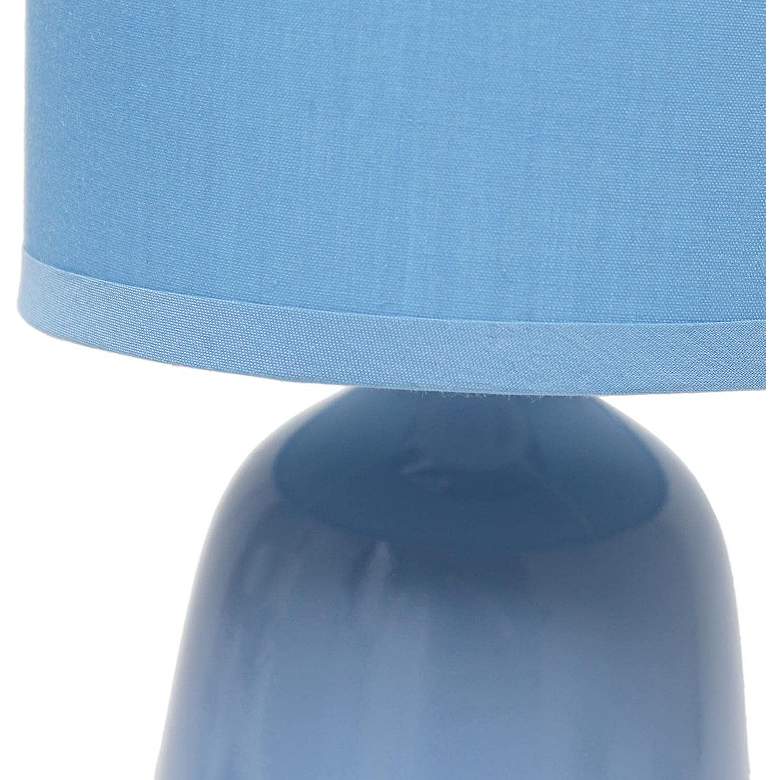 Image 5 Simple Designs 10 inch High Sky Blue Ceramic Accent Table Lamp more views
