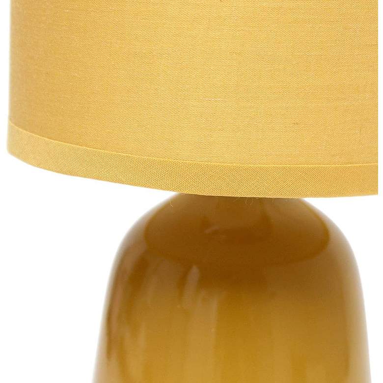 Image 5 Simple Designs 10 inchH Mustard Yellow Ceramic Accent Table Lamp more views