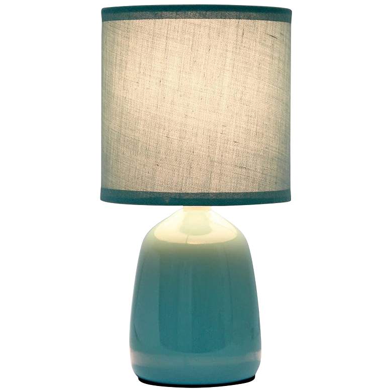 Image 1 Simple Designs 10"H Seafoam Green Ceramic Accent Table Lamp