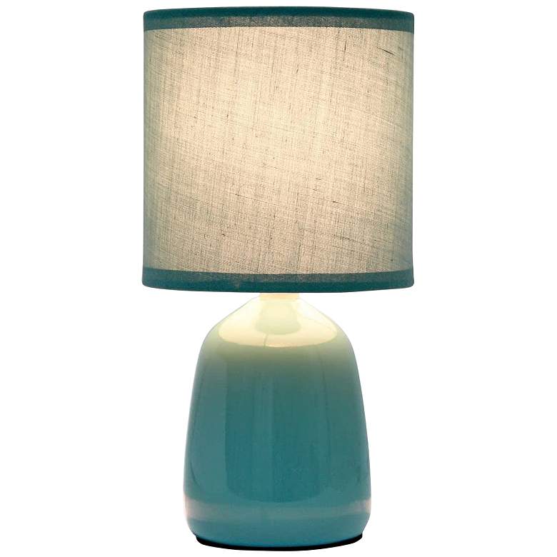 Image 7 Simple Designs 10"H Seafoam Green Ceramic Accent Table Lamp more views