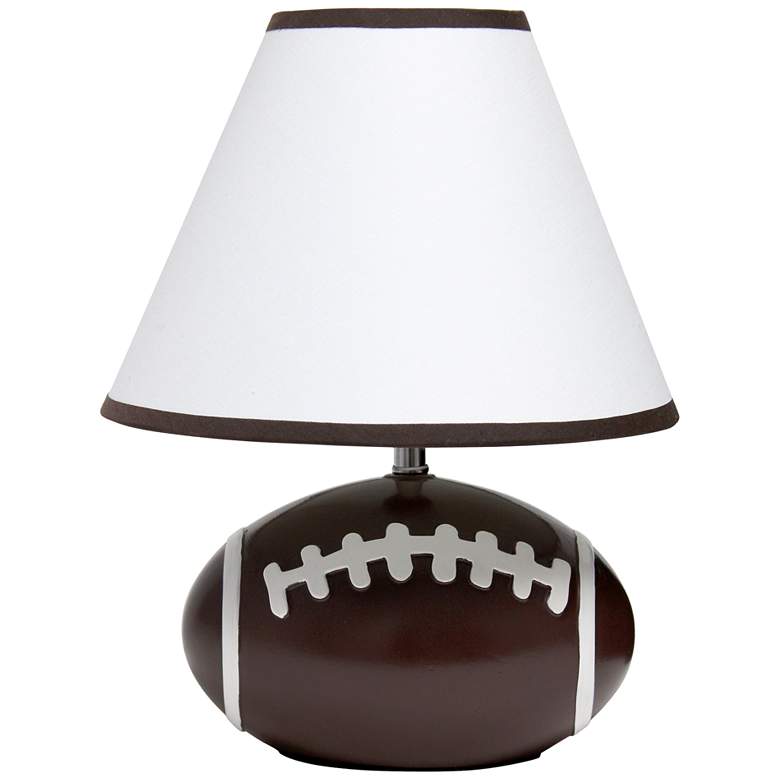 Image 2 Simple Designs 11 1/2" High Brown Football Accent Table Lamp