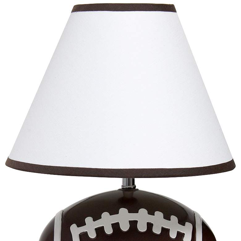Image 3 Simple Designs 11 1/2" High Brown Football Accent Table Lamp more views