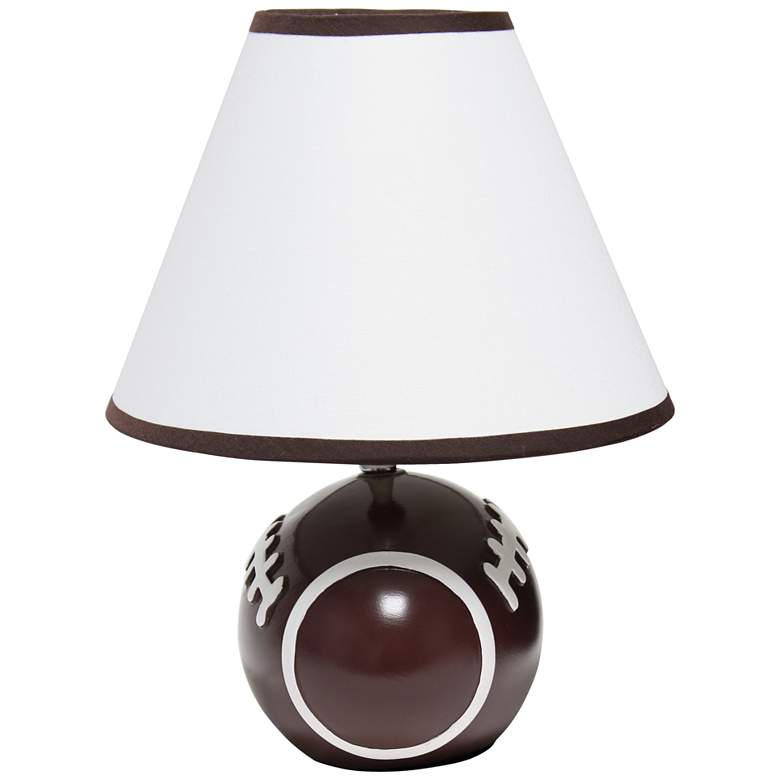 Image 4 Simple Designs 11 1/2" High Brown Football Accent Table Lamp more views