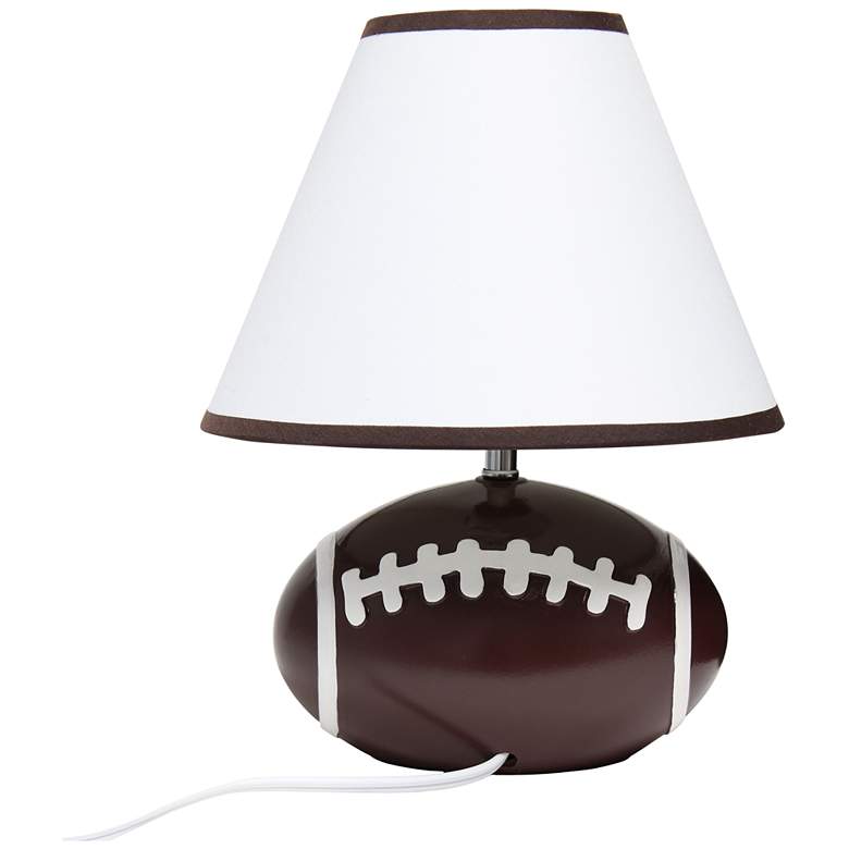 Image 7 Simple Designs 11 1/2" High Brown Football Accent Table Lamp more views