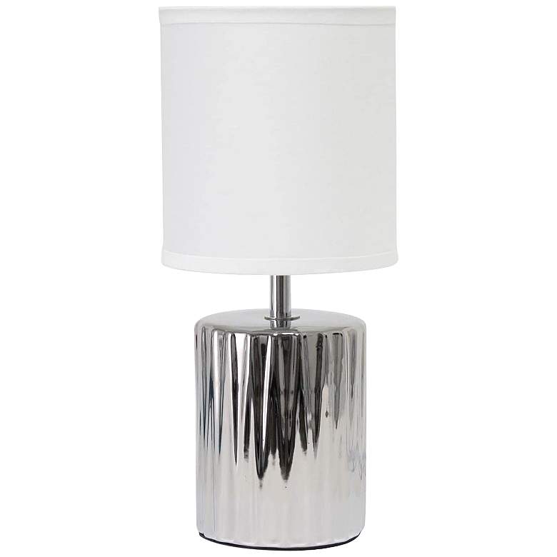 Image 2 Simple Designs 11 1/2 inch High Ruffled Chrome Accent Table Lamp