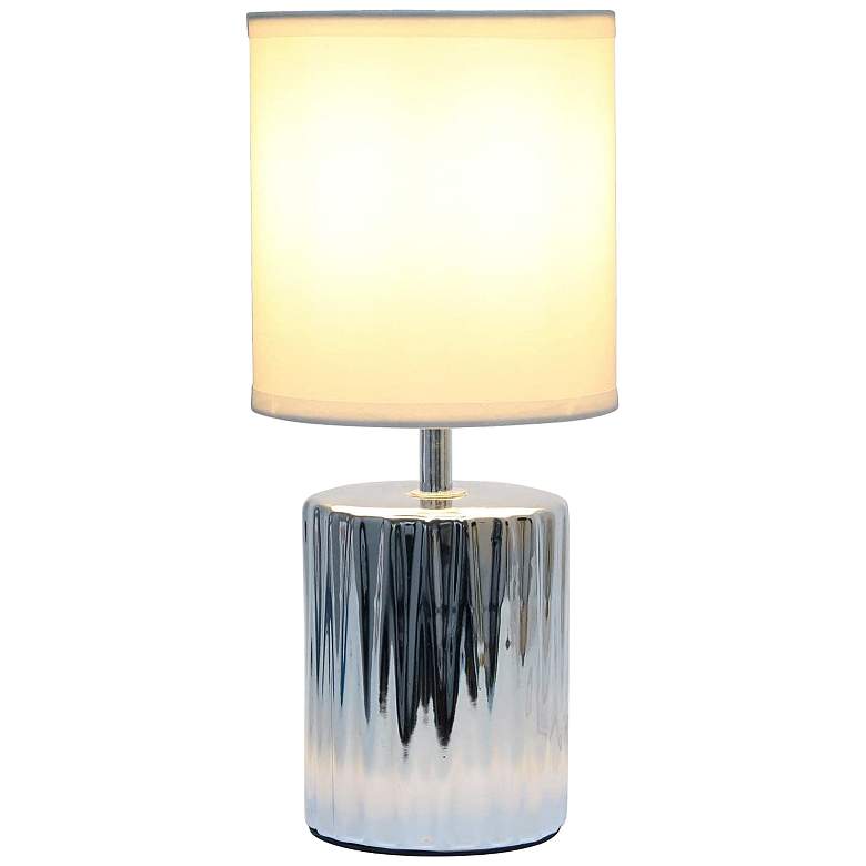 Image 7 Simple Designs 11 1/2 inch High Ruffled Chrome Accent Table Lamp more views