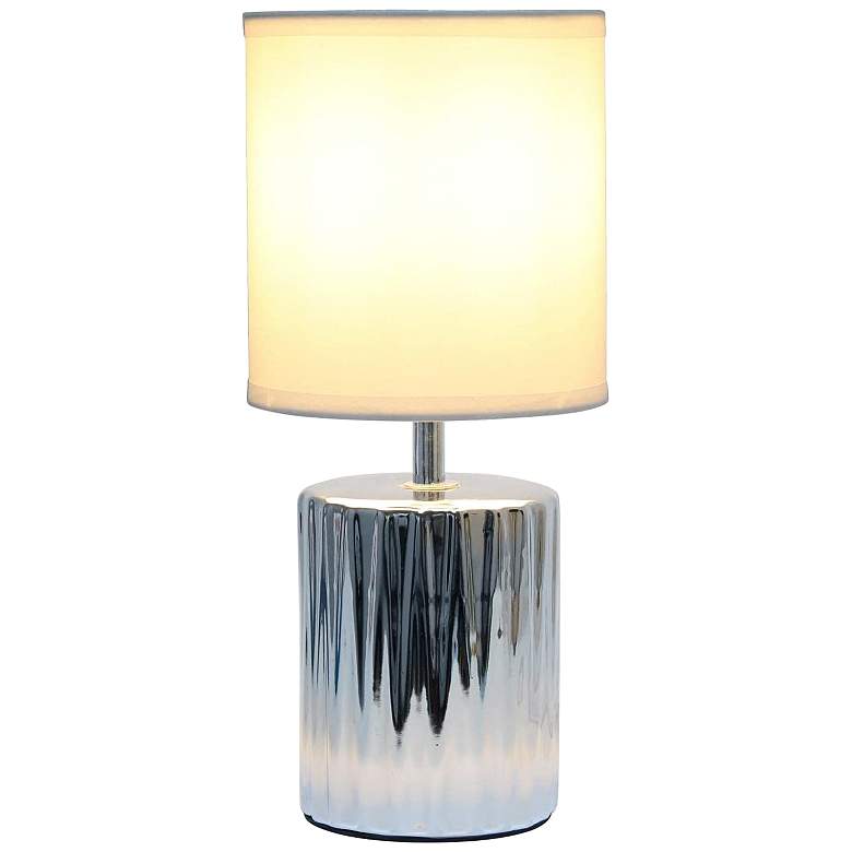Image 7 Simple Designs 11 1/2" High Ruffled Chrome Accent Table Lamp more views