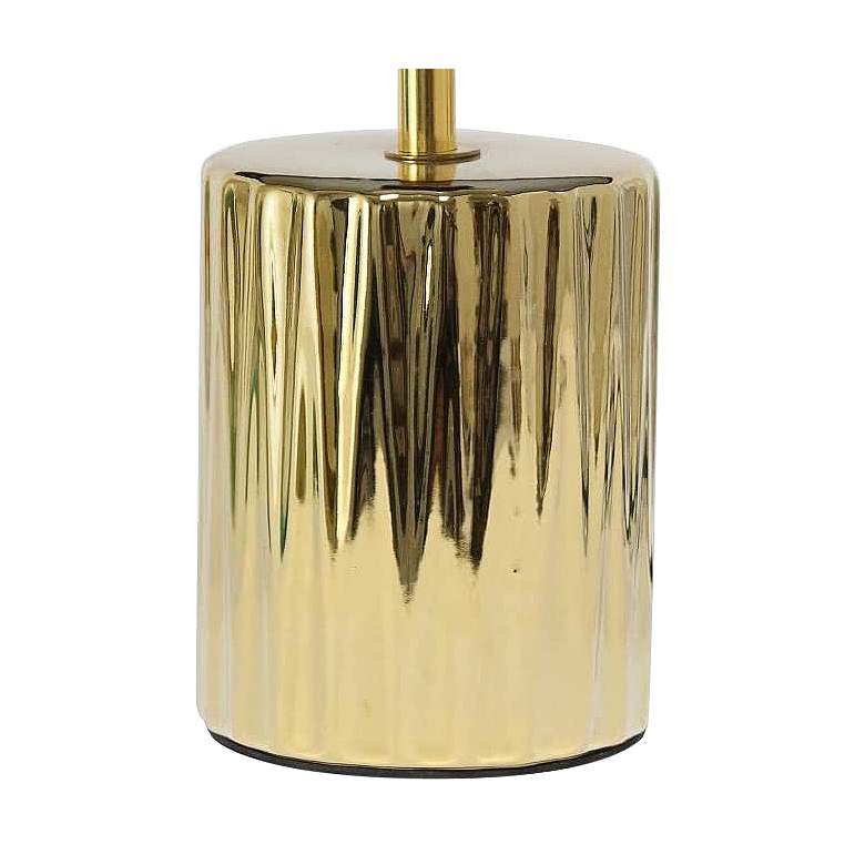 Image 3 Simple Designs 11 1/2" High Ruffled Gold Accent Table Lamp more views