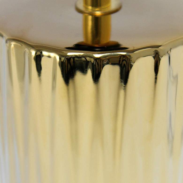 Image 4 Simple Designs 11 1/2" High Ruffled Gold Accent Table Lamp more views