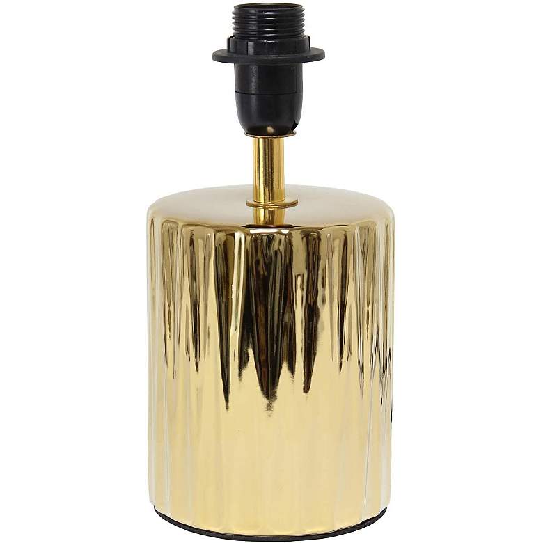 Image 6 Simple Designs 11 1/2" High Ruffled Gold Accent Table Lamp more views