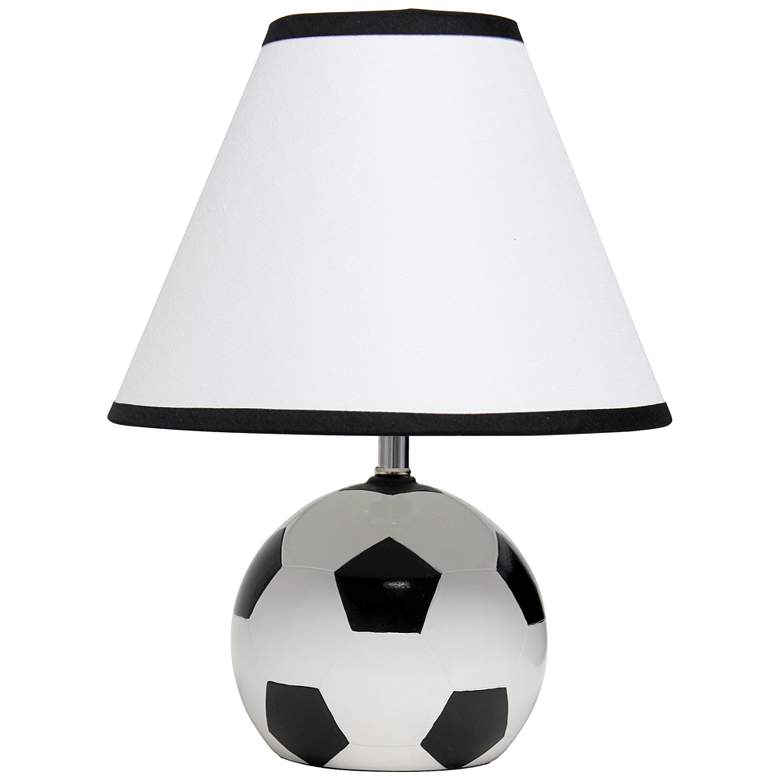 Image 2 Simple Designs 11 1/2 inchH Black White Soccer Accent Table Lamp